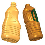 Bottles with built-in handles